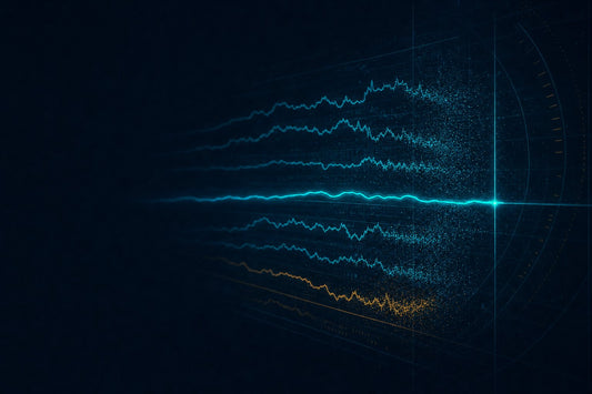 Abstract illustration of faint, breaking signal traces on a dark instrument panel, representing the unreliable search measurement layer of August 2026.